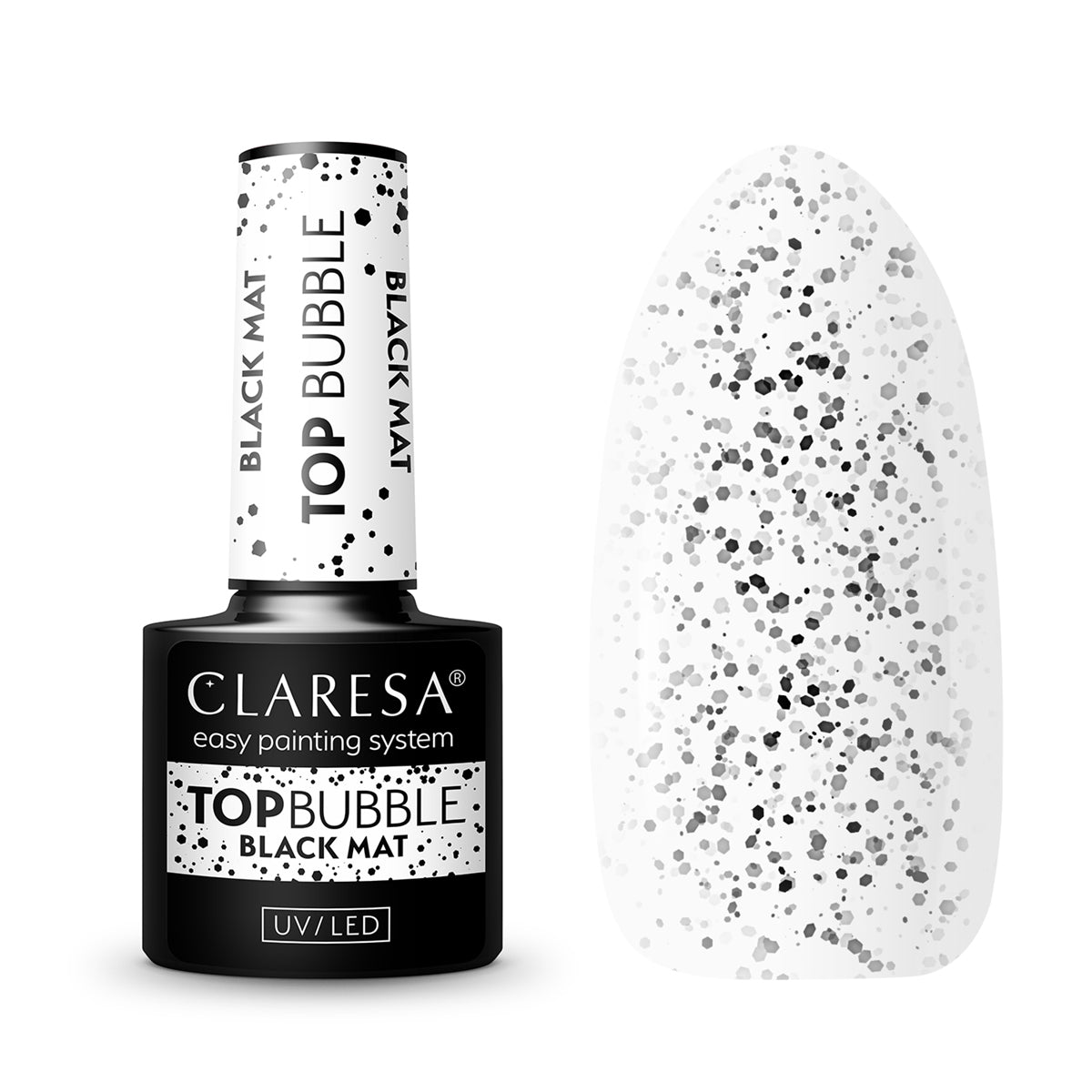 Claresa Top Bubble Zwart Mat Streeploos -5g