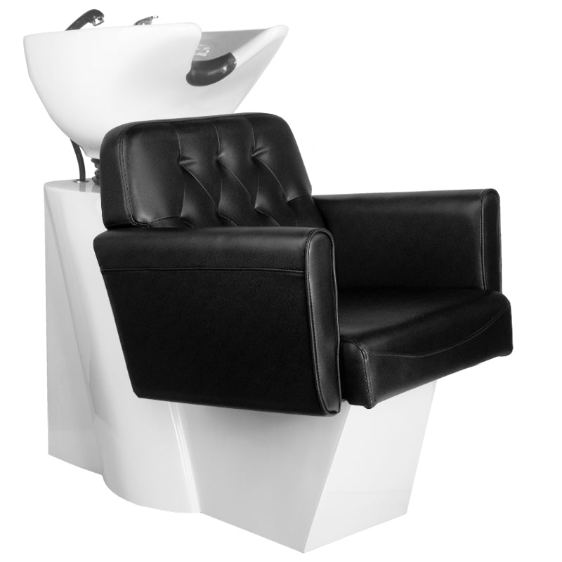 Gabbiano kappersstoel met wasbak, zwart