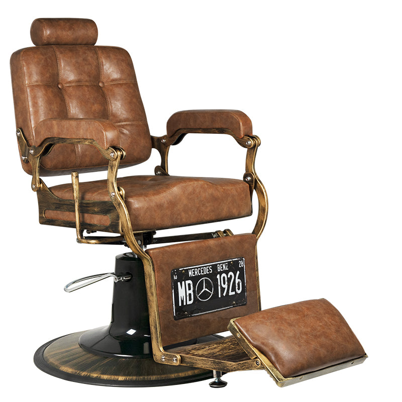 Gabbiano chaise de barbier boss vieux cuir marron clair