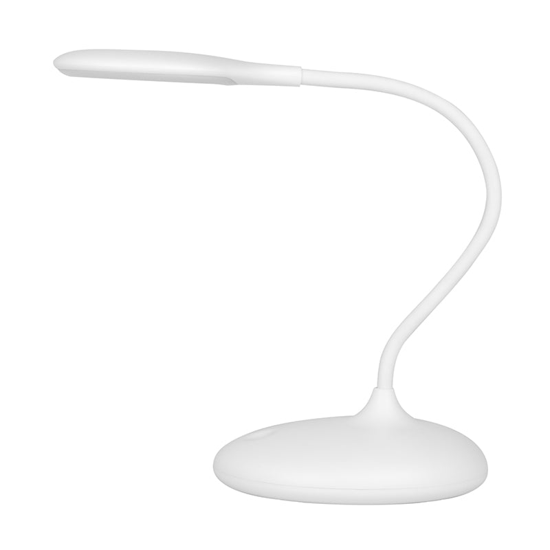 Anneau led lampe serpent sur le bureau blanc