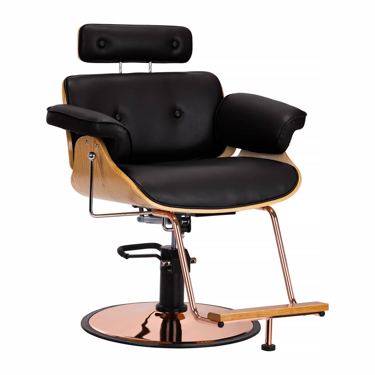 Chaise de barbier Gabbiano florence avec appui-tête noir réglable