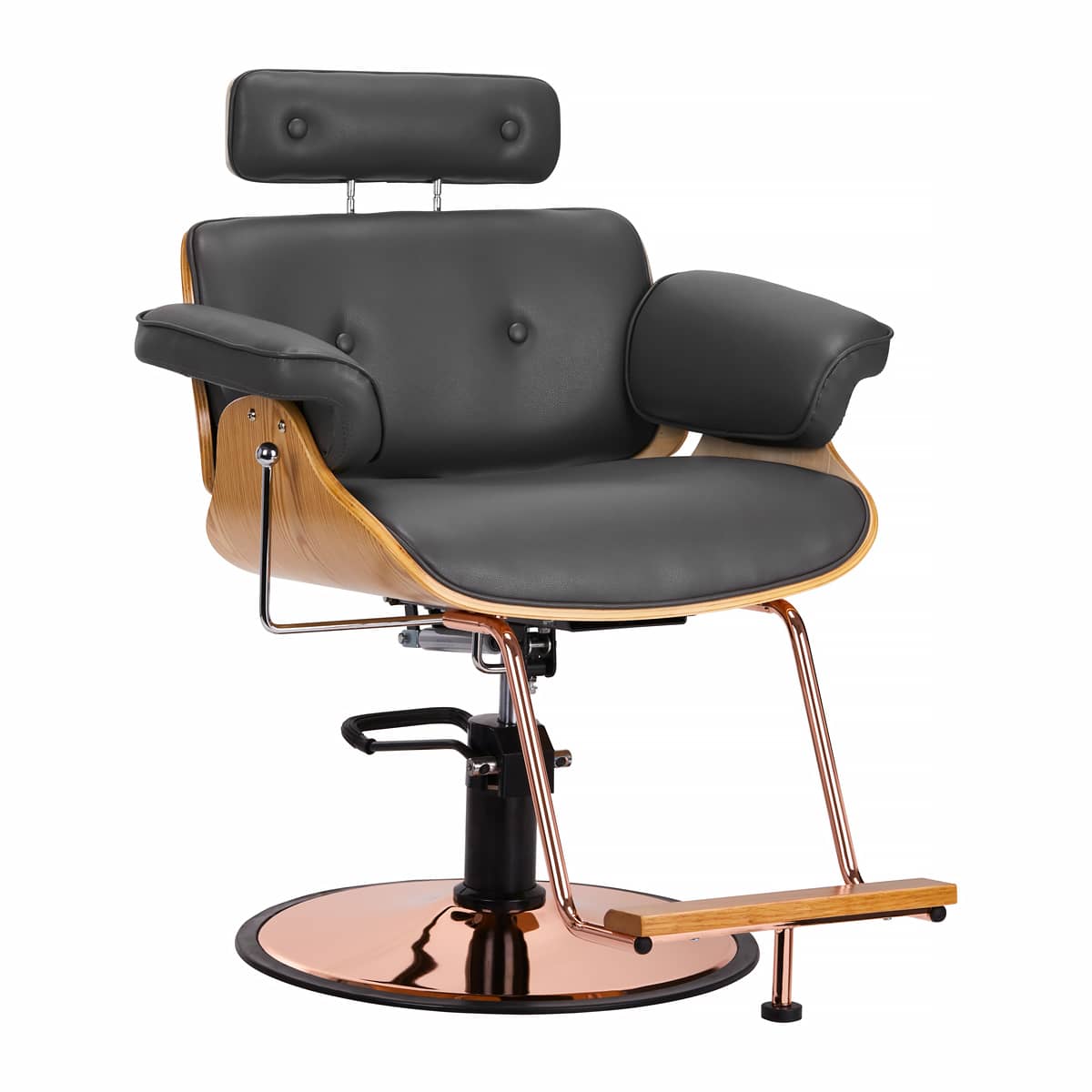Gabbiano chaise de barbier florence avec appui-tête gris réglable