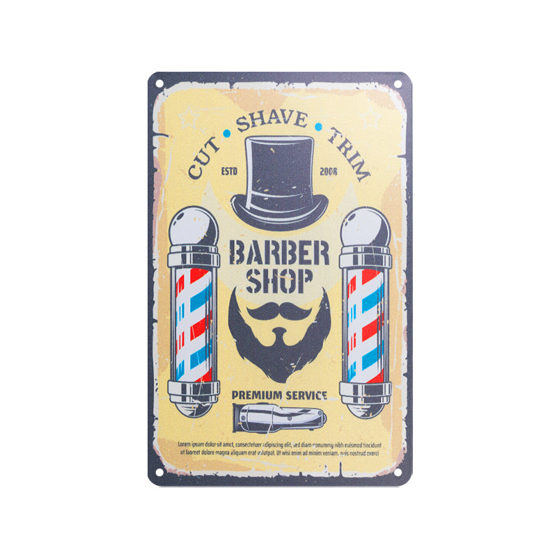 Plaque décorative barbier b018