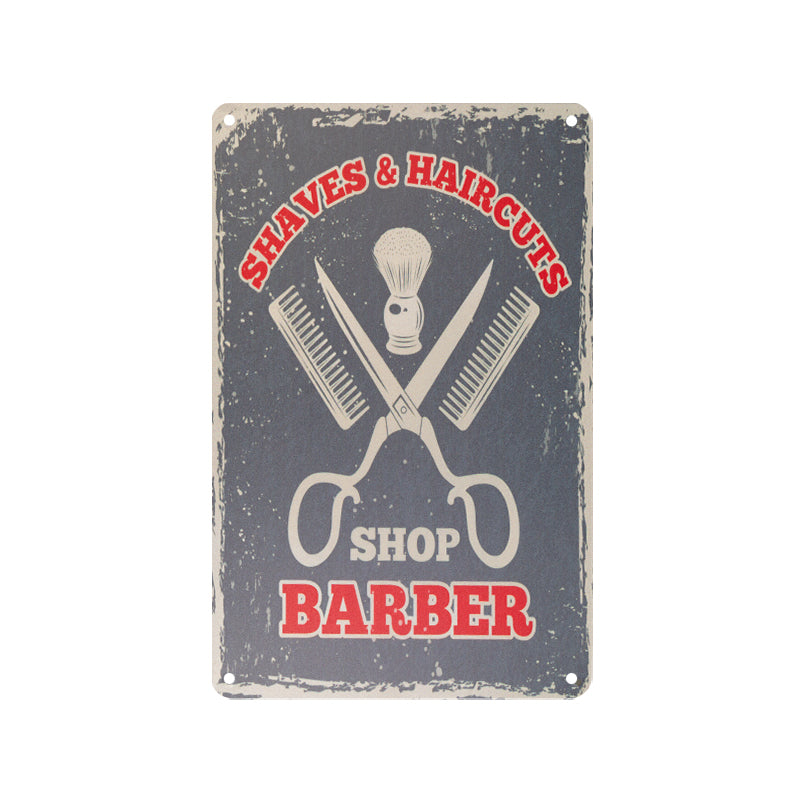 Plaque décorative barbier b064
