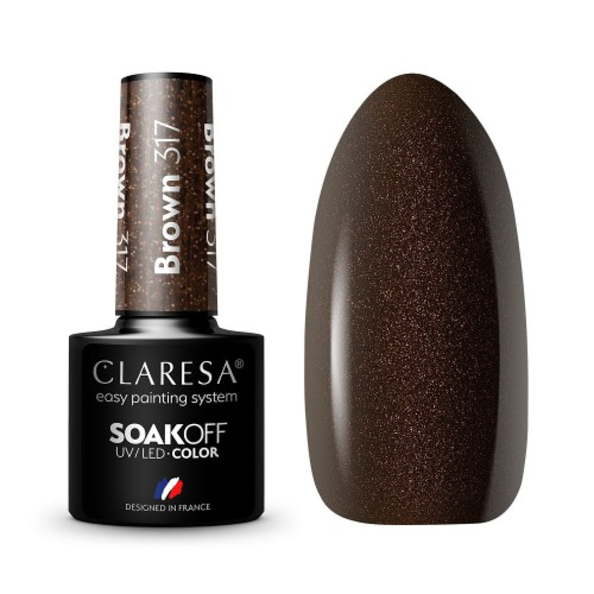 CLARESA Vernis à ongles hybride BRUN 317 5g