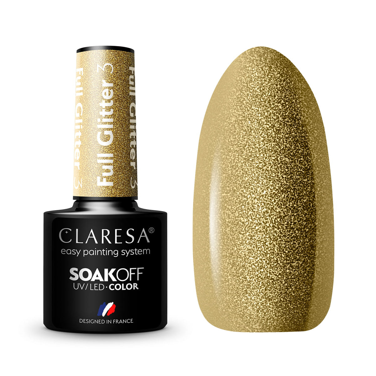 CLARESA Vernis à ongles hybride PLEIN PAILLETTES 3 5g