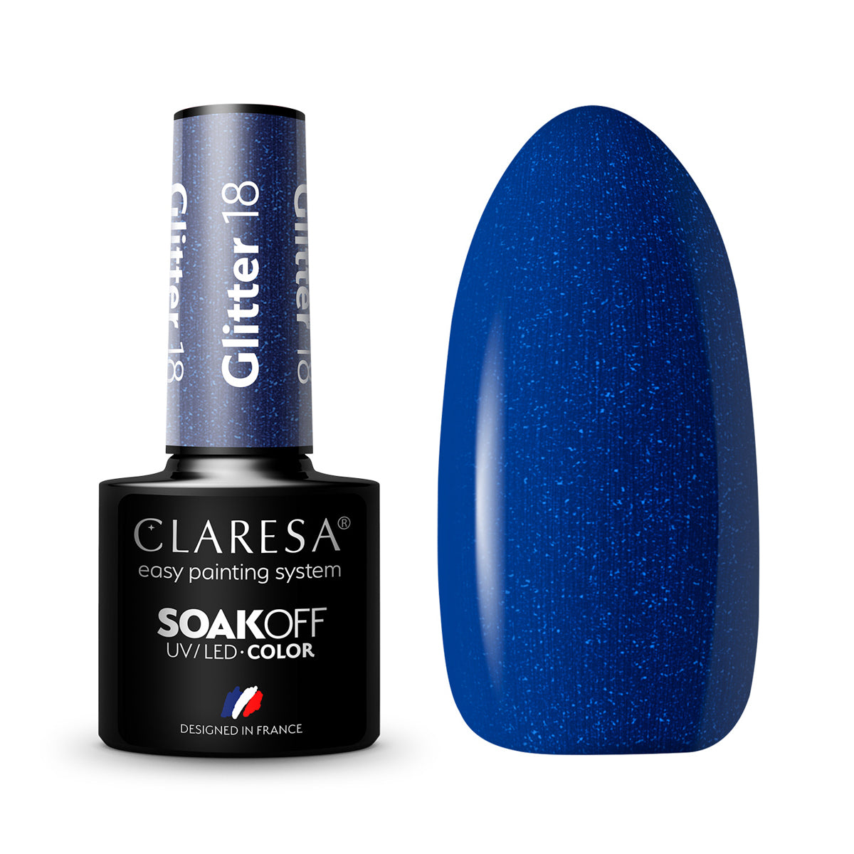 CLARESA Hybrid nail polish GLITTER 18 -5g