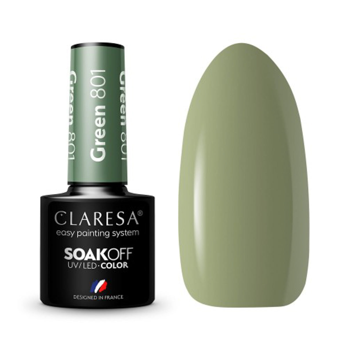 CLARESA Hybride nagellak GROEN 801 -5g