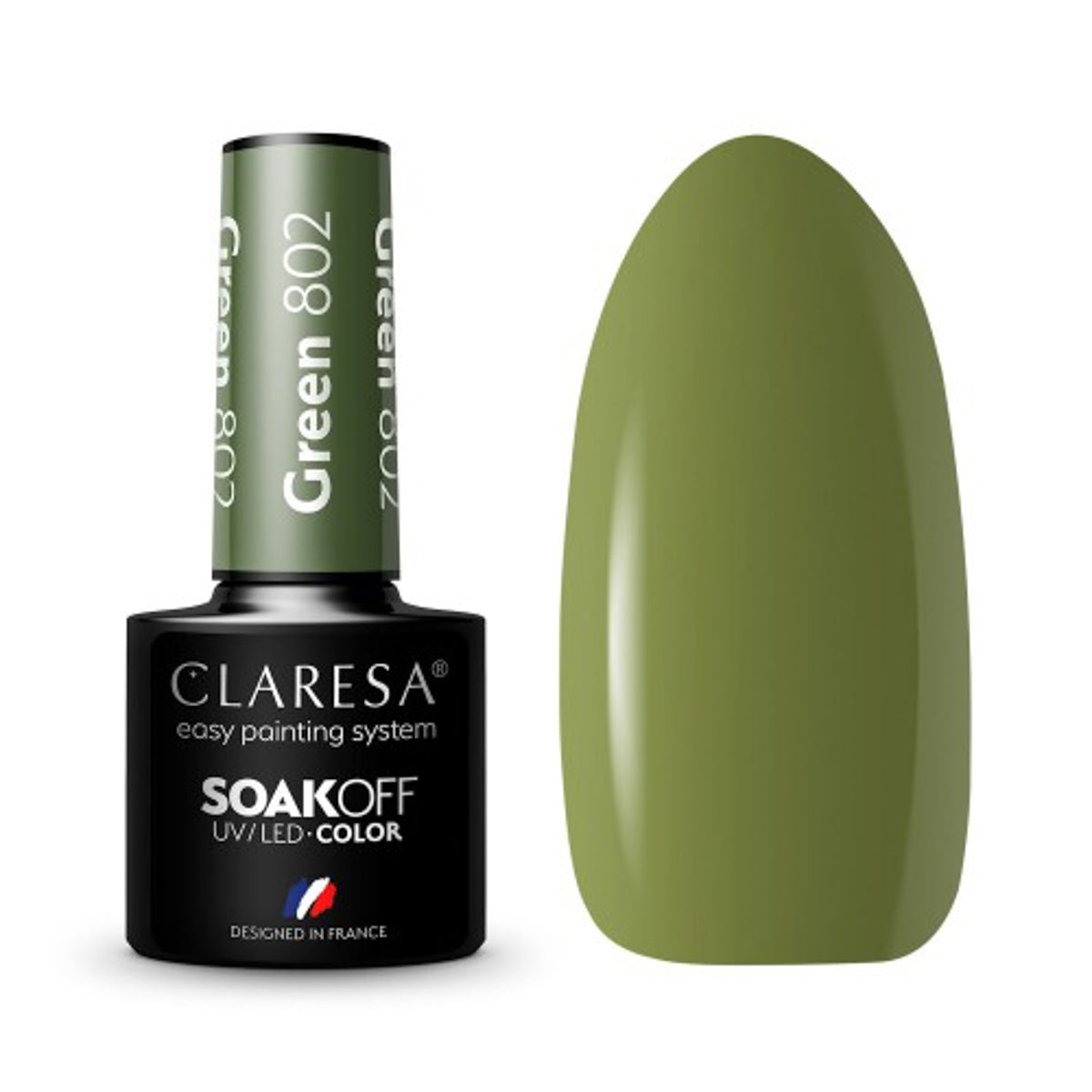 CLARESA Vernis hybride VERT 802 -5g