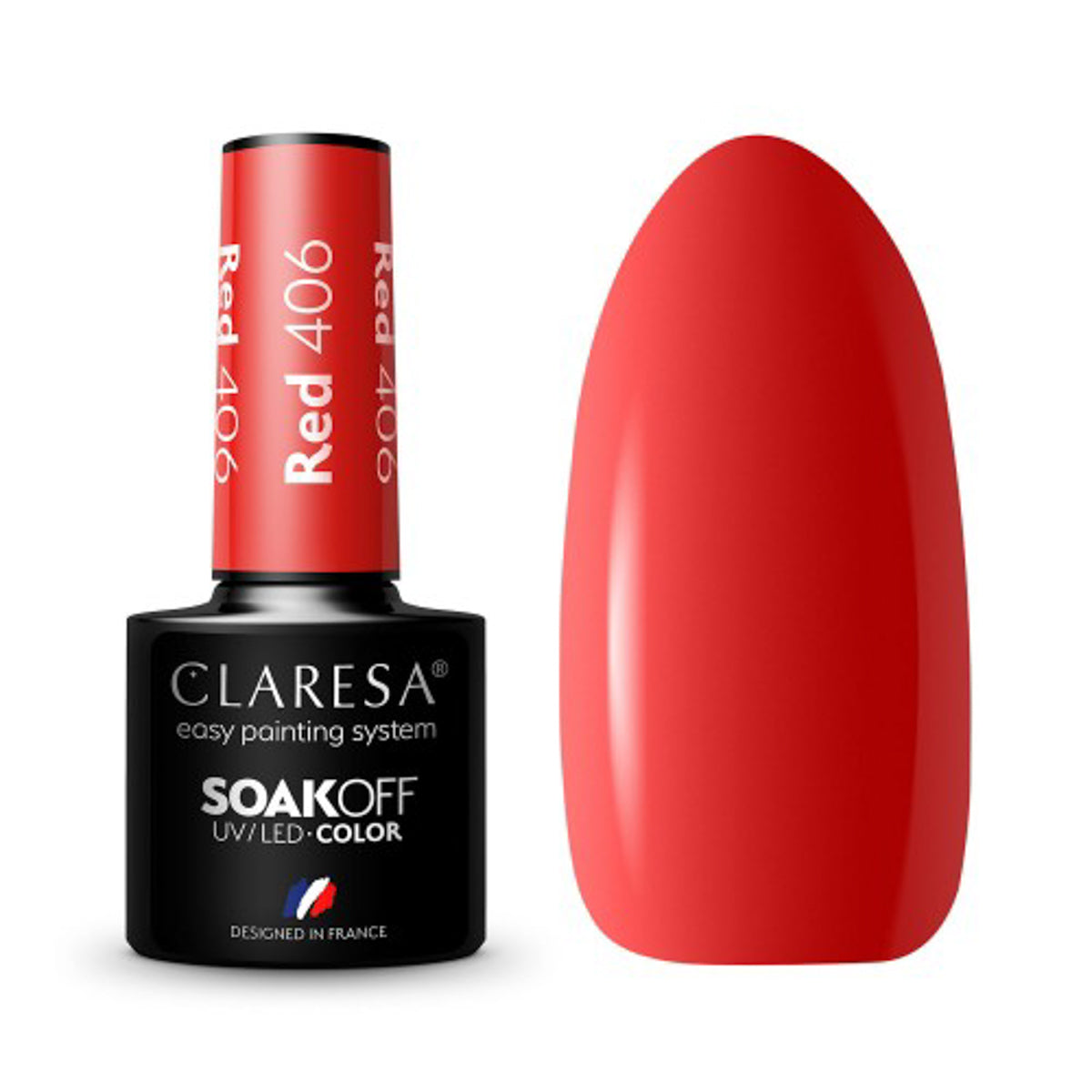 CLARESA Vernis à ongles hybride ROUGE 406 -5g