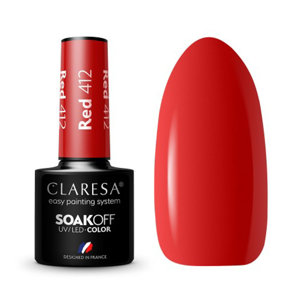 CLARESA Vernis à ongles hybride ROUGE 412 -5g