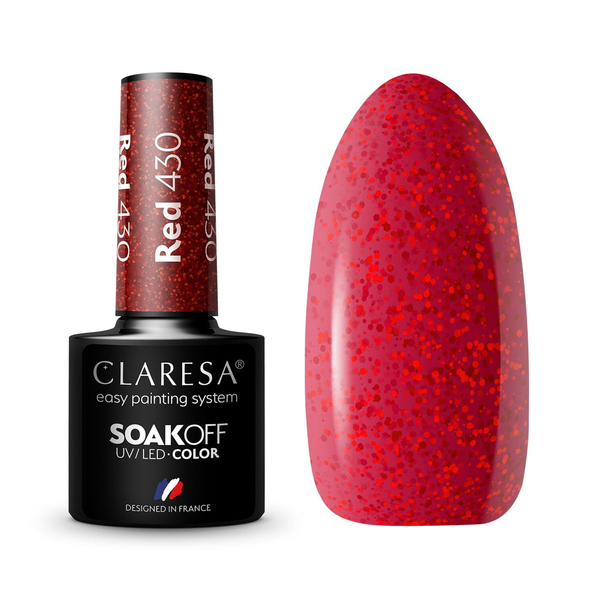 CLARESA Vernis à ongles hybride ROUGE 430 -5g