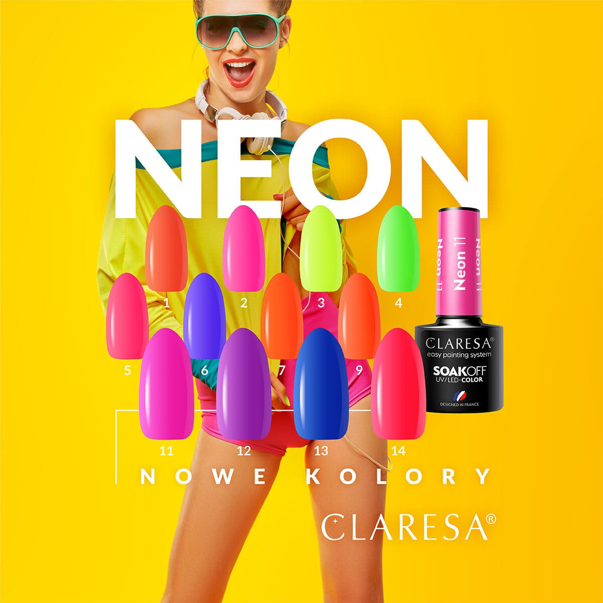 CLARESA Hybride nagellak NEON 13 -5g